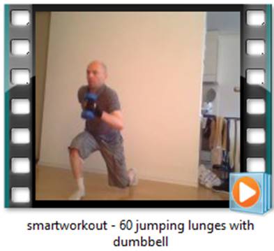 smartworkout - 60 jumping lunges with dumbbell